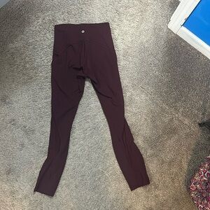 Train Times High Rise length 25 Lulu Lemon Leggings Garnet